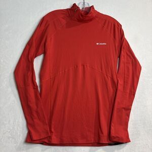 Columbia Women's Long Sleeve Side 1/4 Zip Top Base Layer Orange Size Large